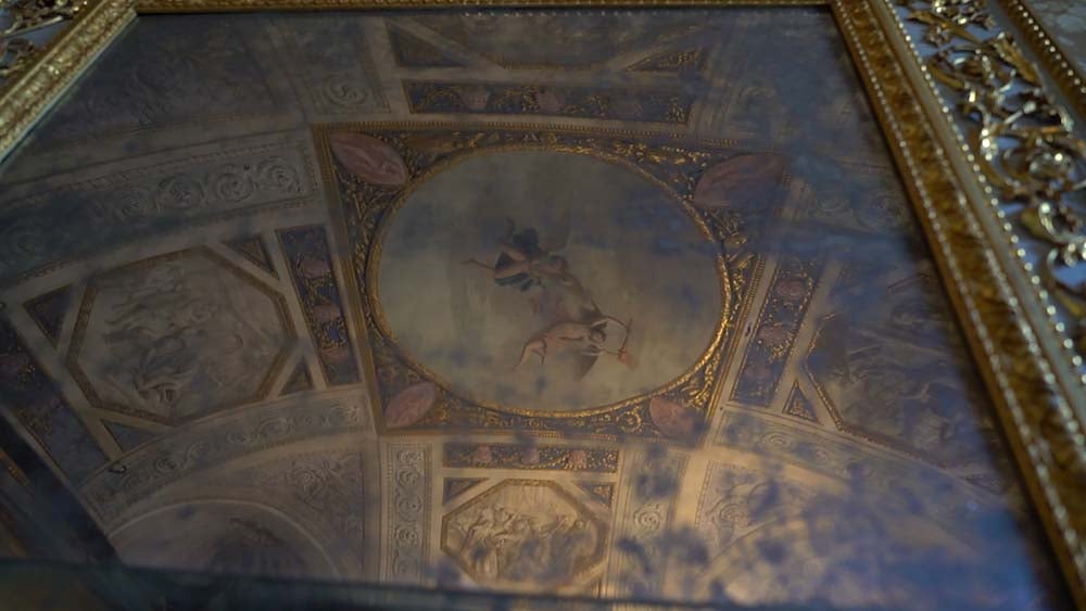 A view of some interiors decoration through a mirror at Palazzo Sergardi Biringucci Palazzo Sergardi Biringucci video - detail 1
