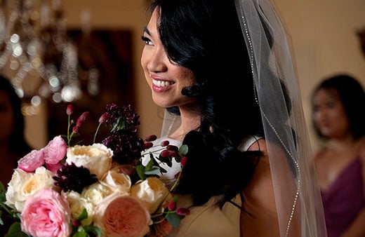 Intimate wedding in Italy video - featured image: A wonderful bride with a wonderful bouquet.